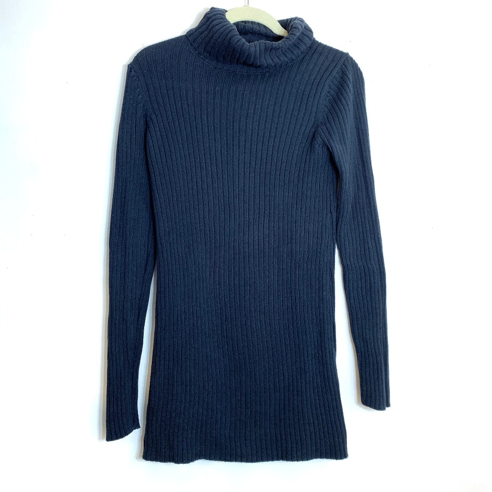 Uniqlo Ribbed Turtleneck Tunic in Blue